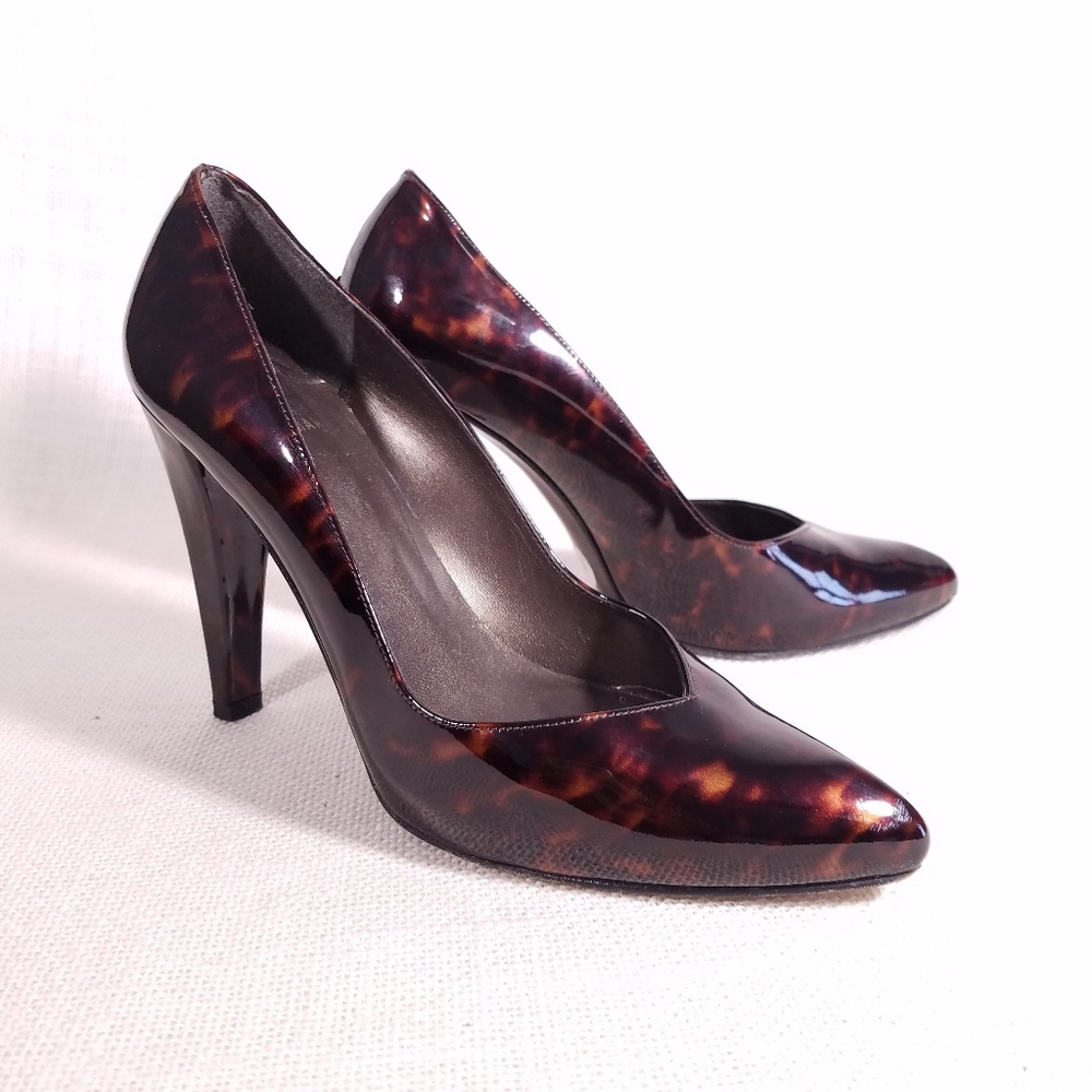 Stuart Weitzman Tortoise Patent Leather Heels